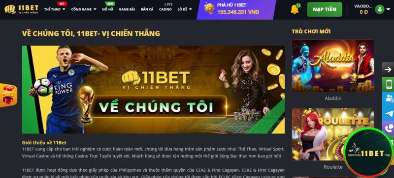 Nhà cái 11Bet Club được rất nhiều người yêu thích