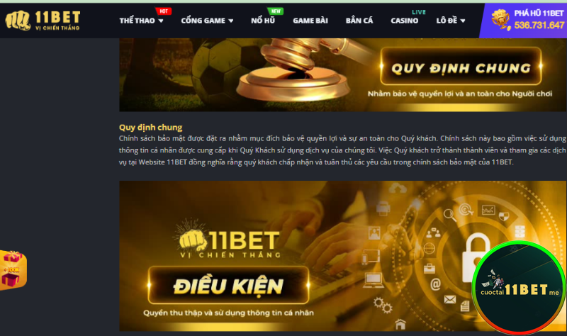 11Bet online đảm bảo giữ kín thông tin khách hàng tuyệt đối
