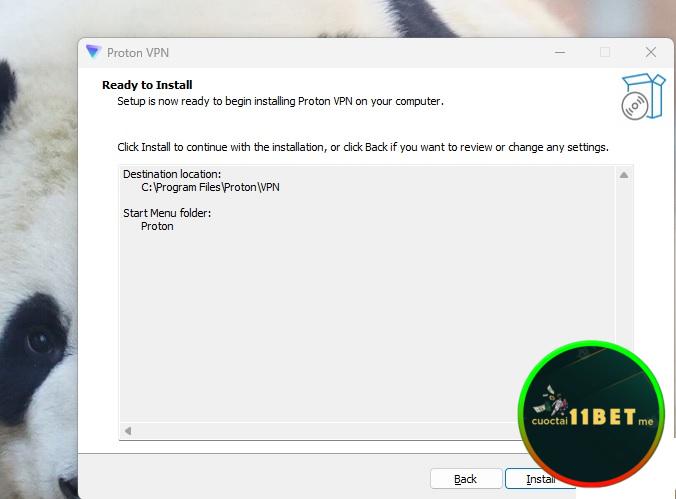 Bấm vào ô Install