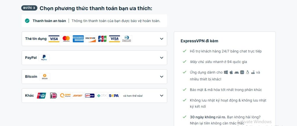 dien email va thanh toan expressvpn