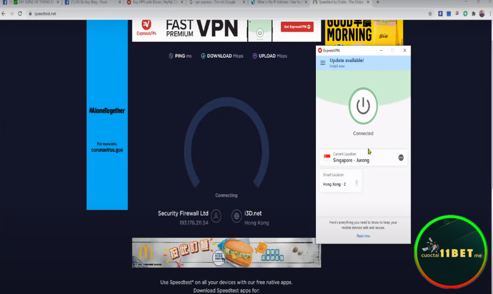 Fake IP bằng ExpressVPN