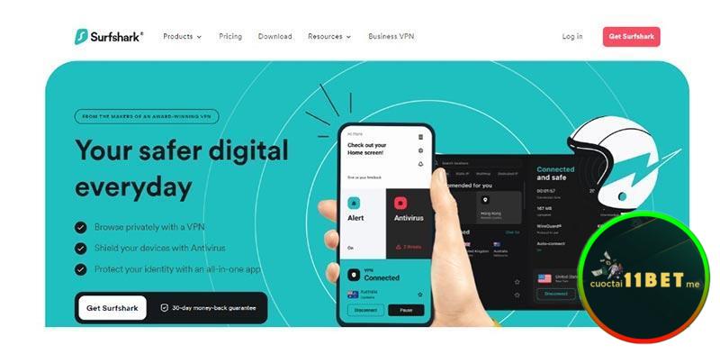 Fake IP bằng Surfshark rất tiện lợi