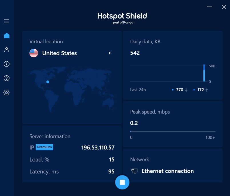 hotspot shield co giao dien don gian va de su dung