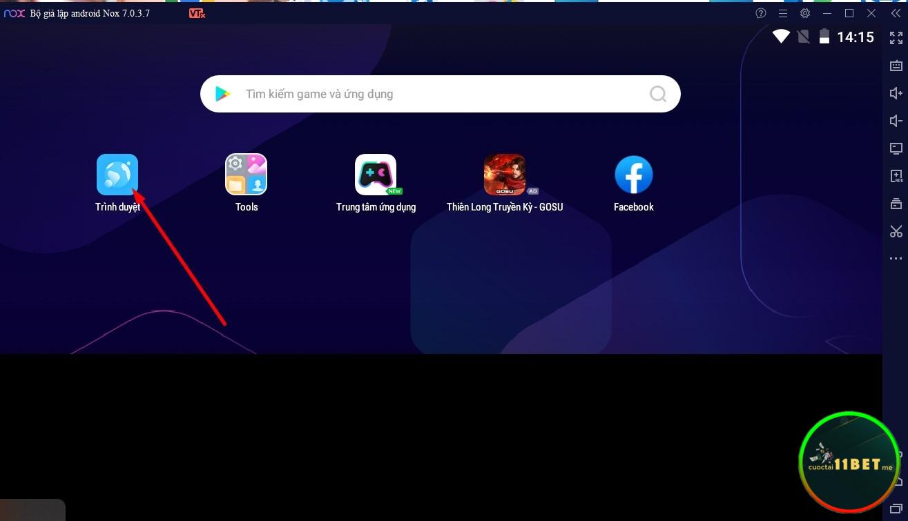 Chọn vào “Trình duyệt” để có thể mở trình duyệt web Google