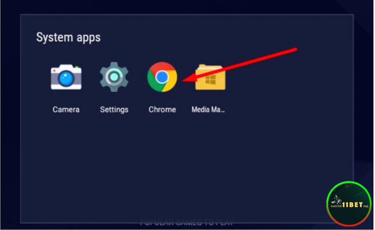 Click chuột vào Chrome để mở trình duyệt 