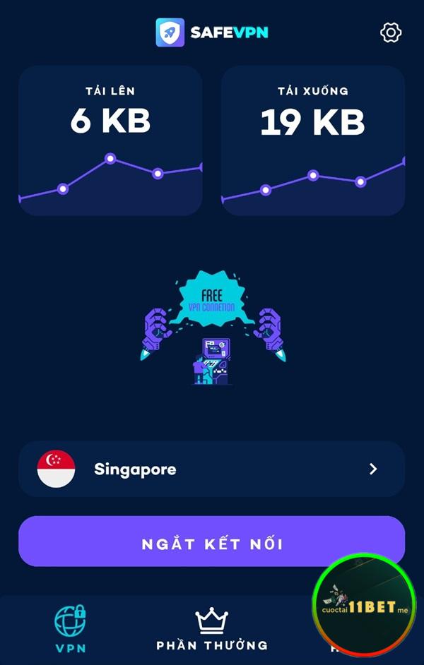 Hệ thống SaferVPN kết nối thành công