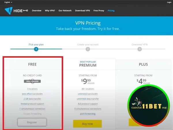 Lựa chọn mục Free để sử dụng phần mềm miễn phí