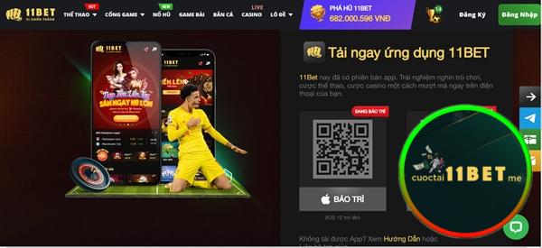 Nhấn chọn tải xuống app 11bet dành cho Android về máy tính