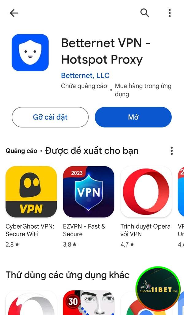 Nhấn “Mở” sau khi cài đặt thành công