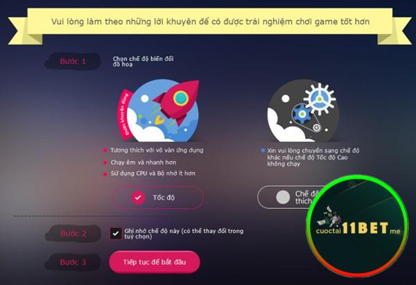 Nhấn vào “Tiếp tục để bắt đầu”