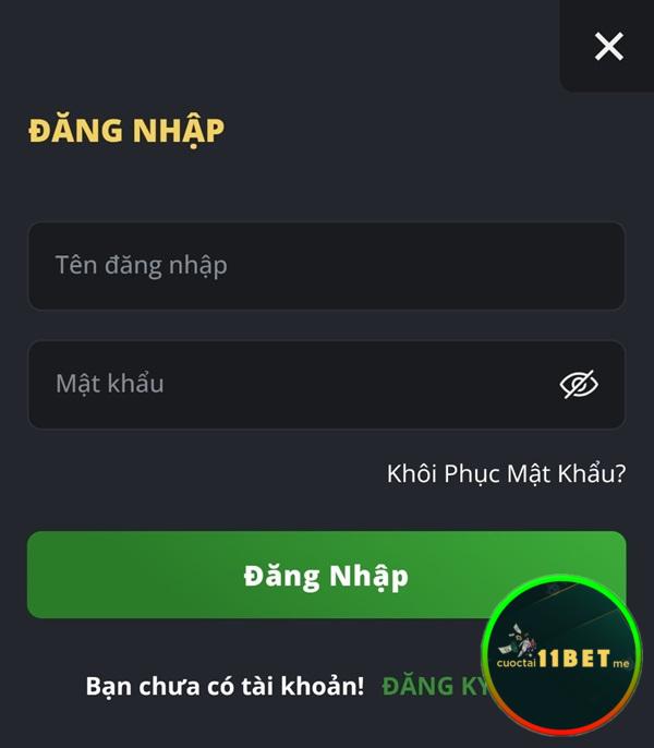 Tiến hành đăng nhập tài khoản 11bet