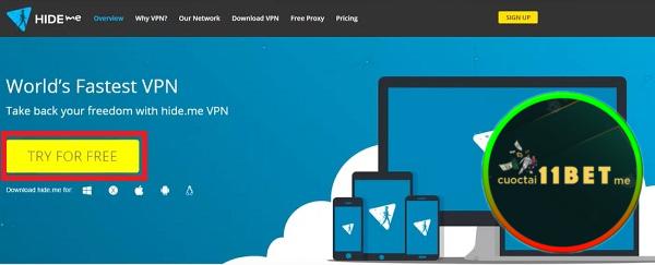 Truy cập vào trang chủ của Hide.me VPN