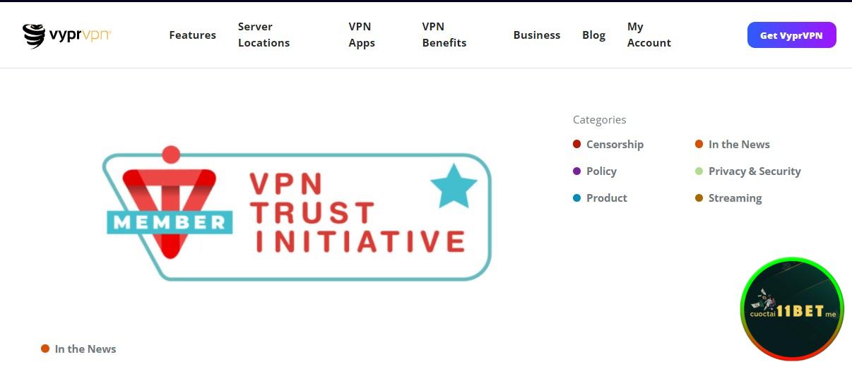 Truy cập website của VyprVPN