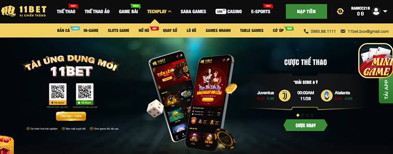 Cài đặt app 11bet và tham gia chơi tại đây