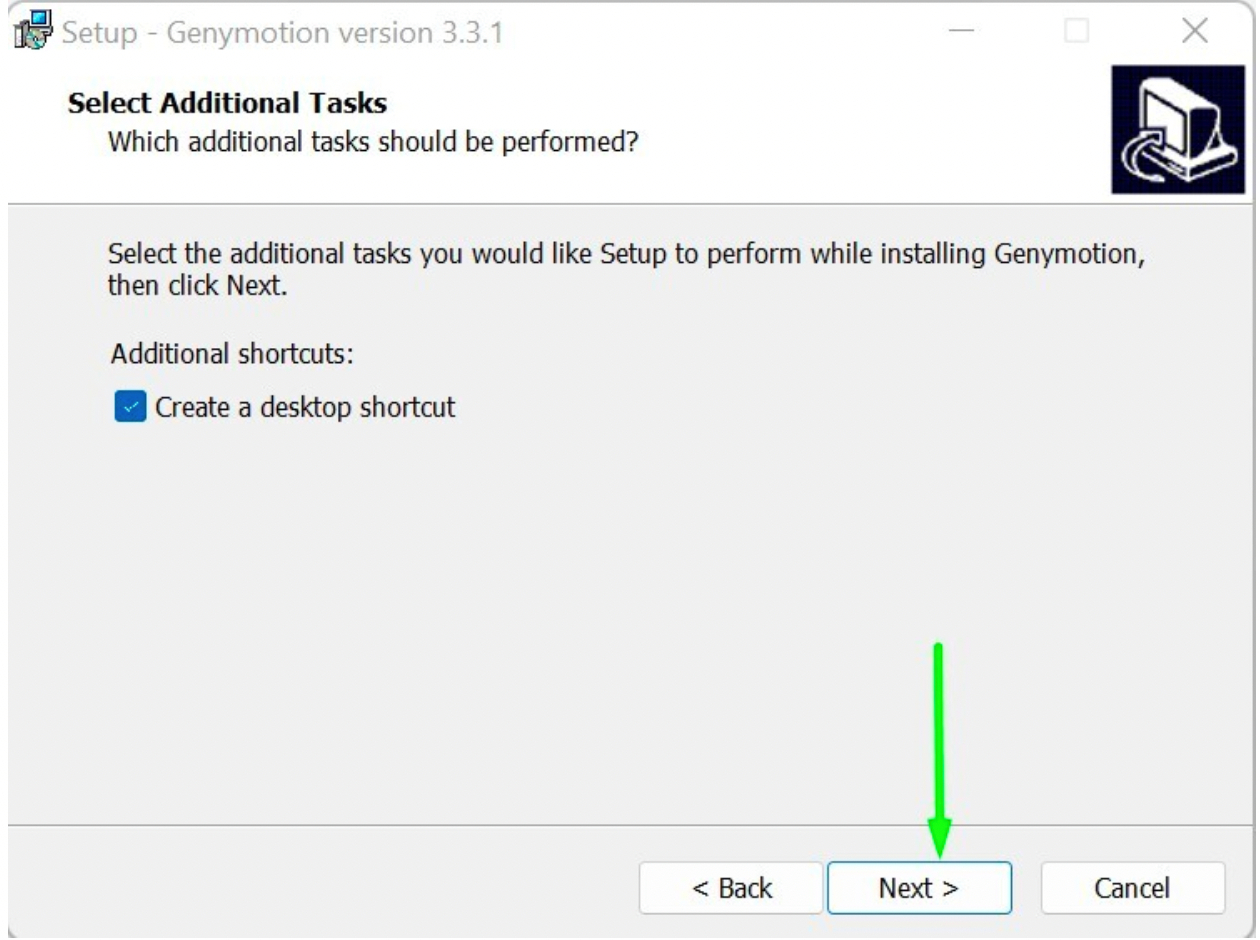Tích vào Create a desktop shortcut để tạo ngoài màn hình desktop