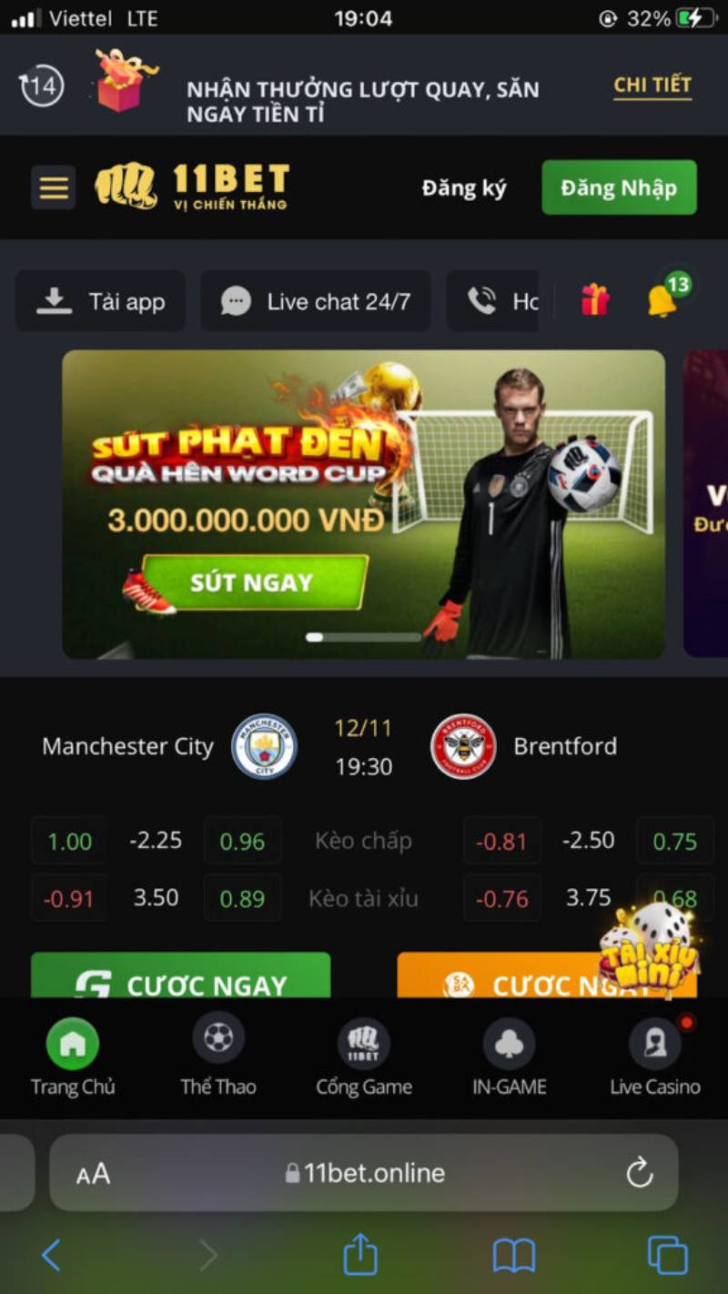 Trải nghiệm chơi trò chơi tại nhà cái 11bet